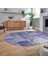 Dijital Baskılı Kaymaz Yıkanabilir Oval Patchwork Yolluk Salon Halısı, V-O-Patchwork-17-Mavi, 2
