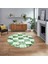 Dijital Baskılı Kaymaz Yıkanabilir Yuvarlak Patchwork Mutfak Salon Halısı, V-Y-Patchwork-19-Yeşil, 1