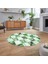 Dijital Baskılı Kaymaz Yıkanabilir Yuvarlak Patchwork Mutfak Salon Halısı, V-Y-Patchwork-19-Yeşil, 2