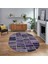 Dijital Baskılı Kaymaz Yıkanabilir Oval Patchwork Yolluk Salon Halısı, V-O-Patchwork-09-Mor, 1
