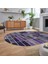 Dijital Baskılı Kaymaz Yıkanabilir Oval Patchwork Yolluk Salon Halısı, V-O-Patchwork-09-Mor, 2