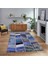 Dijital Baskılı Kaymaz Taban Yıkanabilir Patchwork Yolluk Salon Halısı, V-Patchwork-10-Mavi, 1