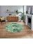Dijital Baskılı Kaymaz Yıkanabilir Yuvarlak Patchwork Mutfak Salon Halısı, V-Y-Patchwork-18-Yeşil, 1