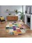 Dijital Baskılı Kaymaz Yıkanabilir Oval Patchwork Yolluk Salon Halısı, V-O-Patchwork-03-Renkli, 1