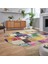 Dijital Baskılı Kaymaz Yıkanabilir Oval Patchwork Yolluk Salon Halısı, V-O-Patchwork-03-Renkli, 2