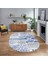 Dijital Baskılı Kaymaz Yıkanabilir Oval Patchwork Yolluk Salon Halısı, V-O-Patchwork-02-Mavi, 1