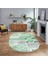 Dijital Baskılı Kaymaz Yıkanabilir Oval Patchwork Yolluk Salon Halısı, V-O-Patchwork-02-Yeşil, 1