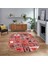 Dijital Baskılı Kaymaz Yıkanabilir Oval Patchwork Yolluk Salon Halısı, V-O-Patchwork-11-Kırmızı, 1