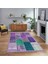 Dijital Baskılı Kaymaz Taban Yıkanabilir Patchwork Yolluk Salon Halısı, V-Patchwork-01-Mor, 1