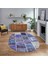 Dijital Baskılı Kaymaz Yıkanabilir Oval Patchwork Yolluk Salon Halısı, V-O-Patchwork-04-Mavi, 1
