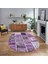 Dijital Baskılı Kaymaz Yıkanabilir Oval Patchwork Yolluk Salon Halısı, V-O-Patchwork-04-Mor, 1