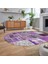 Dijital Baskılı Kaymaz Yıkanabilir Oval Patchwork Yolluk Salon Halısı, V-O-Patchwork-04-Mor, 2