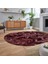 Dijital Baskılı Kaymaz Yıkanabilir Oval Patchwork Yolluk Salon Halısı, V-O-Patchwork-13-Kırmızı, 2