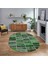 Dijital Baskılı Kaymaz Yıkanabilir Oval Patchwork Yolluk Salon Halısı, V-O-Patchwork-09-Yeşil, 1