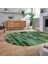 Dijital Baskılı Kaymaz Yıkanabilir Oval Patchwork Yolluk Salon Halısı, V-O-Patchwork-09-Yeşil, 2
