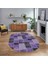 Dijital Baskılı Kaymaz Yıkanabilir Oval Patchwork Yolluk Salon Halısı, V-O-Patchwork-07-Mor, 1