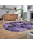 Dijital Baskılı Kaymaz Yıkanabilir Oval Patchwork Yolluk Salon Halısı, V-O-Patchwork-07-Mor, 2