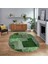 Dijital Baskılı Kaymaz Yıkanabilir Oval Patchwork Yolluk Salon Halısı, V-O-Patchwork-15-Yeşil, 1