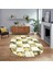 Dijital Baskılı Kaymaz Yıkanabilir Oval Patchwork Yolluk Salon Halısı, V-O-Patchwork-19-Sarı, 1