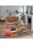 Dijital Baskılı Kaymaz Taban Yıkanabilir Patchwork Yolluk Salon Halısı, V-Patchwork-10-Renkli, 1
