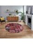 Dijital Baskılı Kaymaz Yıkanabilir Yuvarlak Patchwork Mutfak Salon Halısı, V-Y-Patchwork-12-Kırmızı, 1
