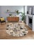 Dijital Baskılı Kaymaz Yıkanabilir Oval Patchwork Yolluk Salon Halısı, V-O-Patchwork-14-Kahve, 1