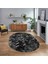 Dijital Baskılı Kaymaz Yıkanabilir Oval Patchwork Yolluk Salon Halısı, V-O-Patchwork-13-Antrasit, 1
