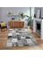 Dijital Baskılı Kaymaz Taban Yıkanabilir Patchwork Yolluk Salon Halısı, V-Patchwork-03-Gri, 1