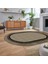 Dijital Baskılı Kaymaz Yıkanabilir Oval Jüt-Hasır Desen Mutfak Salon Halısı, V-O-Jüt-01-Siyah, 2