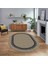 Dijital Baskılı Kaymaz Yıkanabilir Oval Jüt-Hasır Desen Mutfak Salon Halısı, V-O-Jüt-01-Mavi, 1