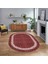 Dijital Baskılı Kaymaz Yıkanabilir Oval Jüt-Hasır Desen Mutfak Salon Halısı, V-O-Jüt-04-Kırmızı, 1