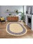 Dijital Baskılı Kaymaz Yıkanabilir Oval Jüt-Hasır Desen Mutfak Salon Halısı, V-O-Jüt-09-Renkli, 1