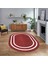 Dijital Baskılı Kaymaz Yıkanabilir Oval Jüt-Hasır Desen Mutfak Salon Halısı, V-O-Jüt-12-Kırmızı, 1
