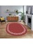 Dijital Baskılı Kaymaz Yıkanabilir Oval Jüt-Hasır Desen Mutfak Salon Halısı, V-O-Jüt-14-Kırmızı, 1