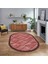 Dijital Baskılı Kaymaz Yıkanabilir Oval Jüt-Hasır Desen Mutfak Salon Halısı, V-O-Jüt-16-Kırmızı, 1