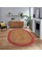 Dijital Baskılı Kaymaz Yıkanabilir Oval Jüt-Hasır Desen Mutfak Salon Halısı, V-O-Jüt-17-Kırmızı, 1