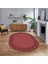 Dijital Baskılı Kaymaz Yıkanabilir Oval Jüt-Hasır Desen Mutfak Salon Halısı, V-O-Jüt-19-Kırmızı, 1