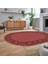 Dijital Baskılı Kaymaz Yıkanabilir Oval Jüt-Hasır Desen Mutfak Salon Halısı, V-O-Jüt-19-Kırmızı, 2