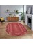 Dijital Baskılı Kaymaz Yıkanabilir Oval Jüt-Hasır Desen Mutfak Salon Halısı, V-O-Jüt-08-Kırmızı, 1