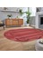 Dijital Baskılı Kaymaz Yıkanabilir Oval Jüt-Hasır Desen Mutfak Salon Halısı, V-O-Jüt-08-Kırmızı, 2