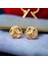 316L Gold Çelik Kararmaz Ezme Plaka Halka Küpe 3