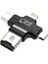 iPhone iPad Android Uyumlu Otg - Micro Otg - Type C Otg 3 In1 Kart Okuyucu Reader - Siyah 2