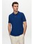 Regular Fit Saks/Kiremit/Beyaz Pike Dokulu %100 Pamuk Polo Yaka T-Shirt 6HC14ORTBN510 1
