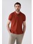 Regular Fit Saks/Kiremit/Beyaz Pike Dokulu %100 Pamuk Polo Yaka T-Shirt 6HC14ORTBN510 3
