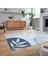 Dijital Baskılı Kaymaz Taban Yıkanabilir Modern Yolluk Mutfak Salon Halısı, V-Modern-79-Mavi, 2