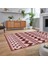 Dijital Baskılı Kaymaz Taban Yıkanabilir Modern Yolluk Mutfak Salon Halısı, V-MODERN-105-BORDO, 2