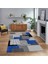 Dijital Baskılı Kaymaz Taban Yıkanabilir Modern Yolluk Mutfak Salon Halısı, V-Modern-47-Mavi, 1