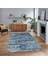 Dijital Baskılı Kaymaz Taban Yıkanabilir Modern Yolluk Mutfak Salon Halısı, V-Modern-30-Mavi, 1