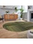 Dijital Baskılı Kaymaz Taban Yıkanabilir Oval Modern Yolluk Salon Halısı, V-O-Modern-34-Yeşil, 2