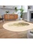 Dijital Baskılı Kaymaz Taban Yıkanabilir Oval Modern Yolluk Salon Halısı, V-O-Modern-01-Krem, 2